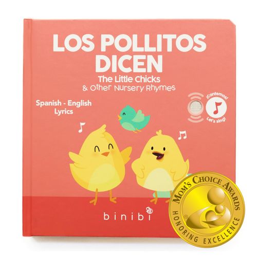 Binibi Spanish Musical Book for Babies & Toddlers 1-3 Los Pollitos Dicen & Other Nursery Rhymes | Spanish Learning for Kids | Bilingual Children's Book | Sound Book | Libro en español para bebés