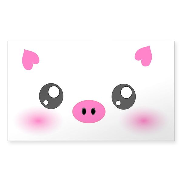 CafePress Cute Pig Sticker (Rectangle 10 pk)