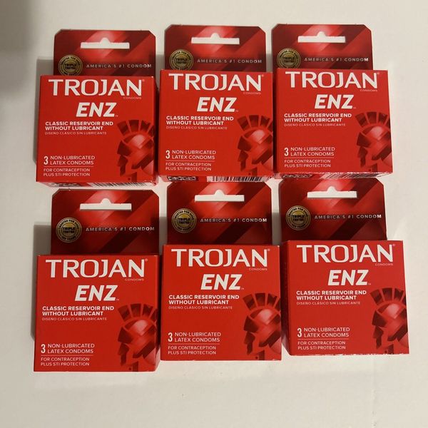 Trojan Non-Lubricated Premium Latex Condoms 3 ct (Pack of 6)