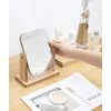 Donally Tabletop Mirror, Mirror, Stand, Wooden Frame, For Makeup and Makeup, Interior (Small, Natural)