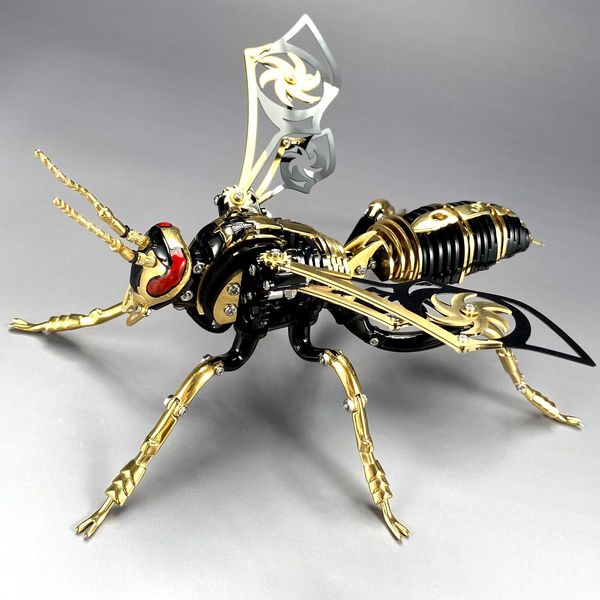 3D Metal Puzzles for Adults: The Northern Giant Hornet Metal Model Kits, 3D Metal Puzzle Mechanical Wasp Building Blocks, Difficult DIY for Assembly, Birthday Gifts for Men