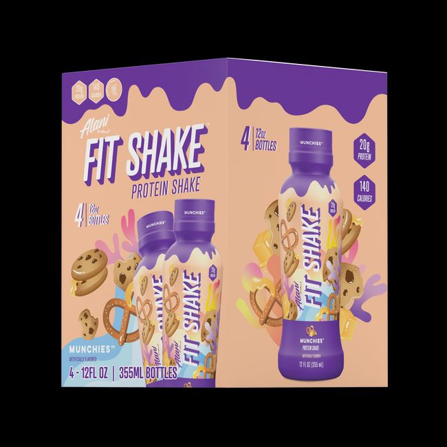 Alani Nu, Fit Shake, Protein Shake, Munchies, 20 Grams, 12oz, 4 Pk