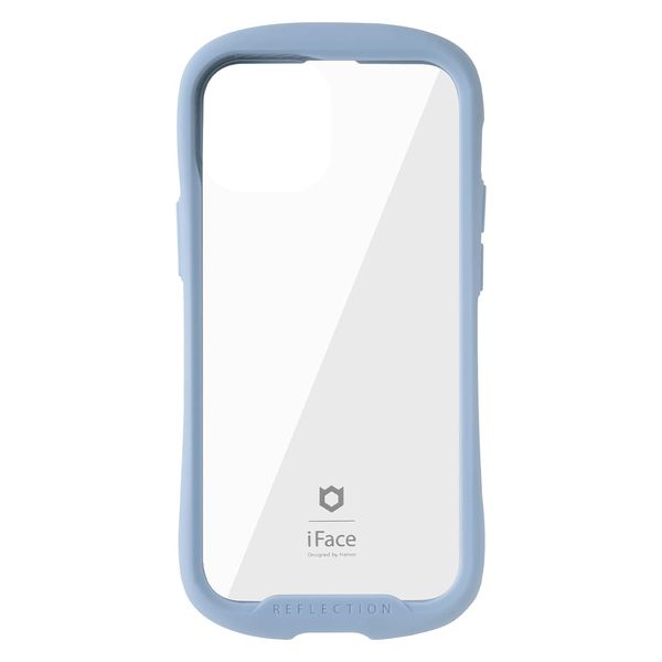 iFace Reflection iPhone 13 Mini Case, Clear, Tempered Glass (Pale Blue)