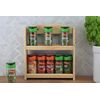 Apollo 2-Tier Spice Rack, Wood Natural, 24.5 x 7 x 27 cm