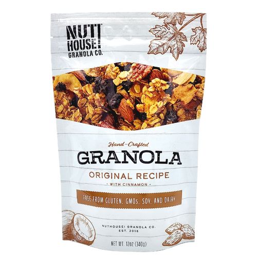 NutHouse! Granola Company - Premium Original Recipe Granola | Certified Gluten-Free, Non-GMO, Kosher | Vegan, Soy-Free | 12 oz. Bag (3-Pack)