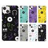 Smartphone case clear case hard case transparent music player record 06: black iphone15plus compatible case