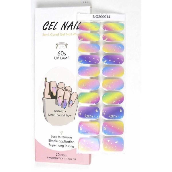 Color Gel  Nail Polish Strips 20ct. NG200014. 👀 Description ⬇️  (needs Curing)