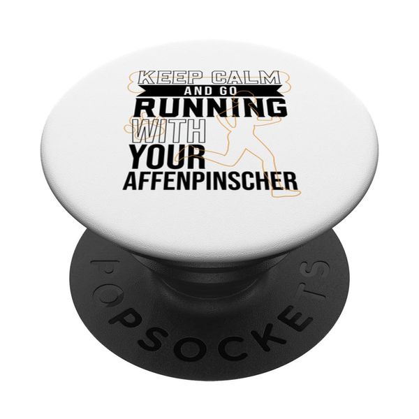 Jogger mit Affenpinscher PopSockets Klebender PopGrip