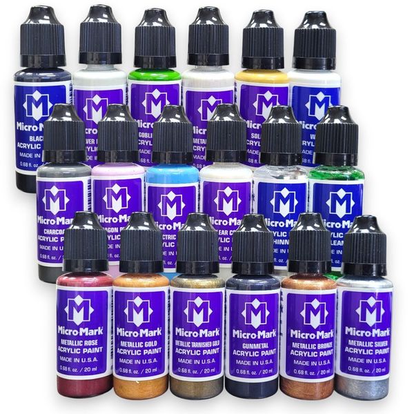 Micro-Mark Fantasy 18pc Paint Set - Versatile Paint Set for Models, Miniatures, and Crafts