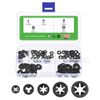 sourcing map 125Pcs Internal Tooth Washers Assortment Kit, 65Mn Tooth locking Ring Washers Quick Speed Nut ing Fastener, 5 Size, Black