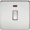 SCREWLESS 20A 1G DP SWITCH WITH NEON - POLISHED CHROME