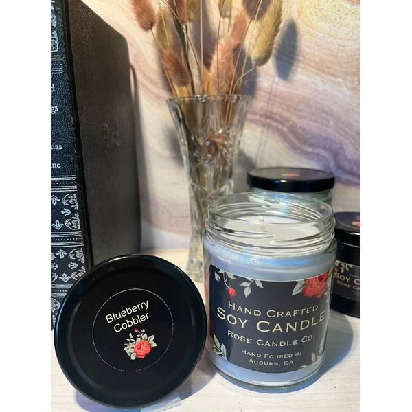 Blueberry Cobbler 8.5oz Soy Candle, Hand Made, Clean Burn