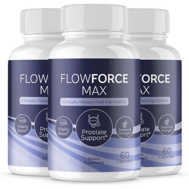 (3 Pack)  Flow Force Max - Vegan, Male Vitality Supplement Pills - 180 Capsules