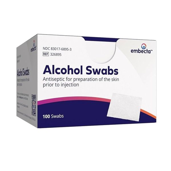 Embecta Alcohol Prep Pads – Formerly BD Alcohol Swabs (6 Boxes of 100)