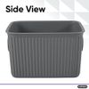 Superio 1.5 L Mini Ribbed Storage Bin- Plastic Storage Basket (Grey, 8 Pack)