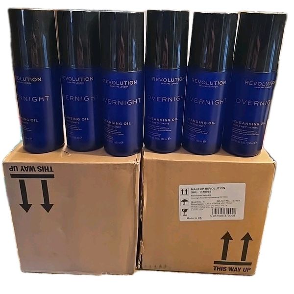 6 Pack Revolution Skincare Overnight Cleansing Oil 150 mL Ea -Brand new, Sealed