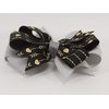 black with gold Heart Arrows Hair Bow