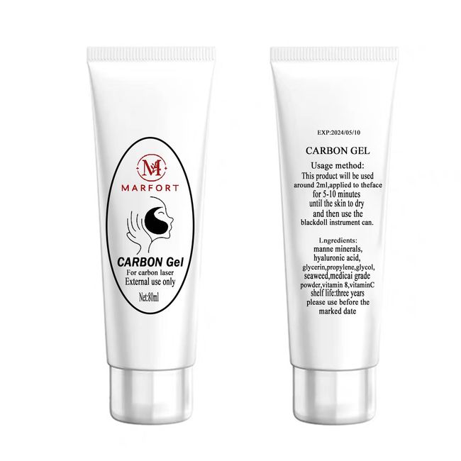 Marfort Carbon Peel Cream Gel for Facial Skin Rejuvenation Black Doll Deep Cleaning with Carbon Gel Safe & Effective（80ml）