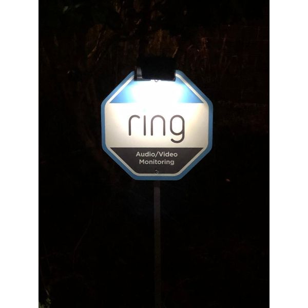 New Ring Security Yard Sign w/ 4 Decals & 2 Laminated Signs & a Solar Light