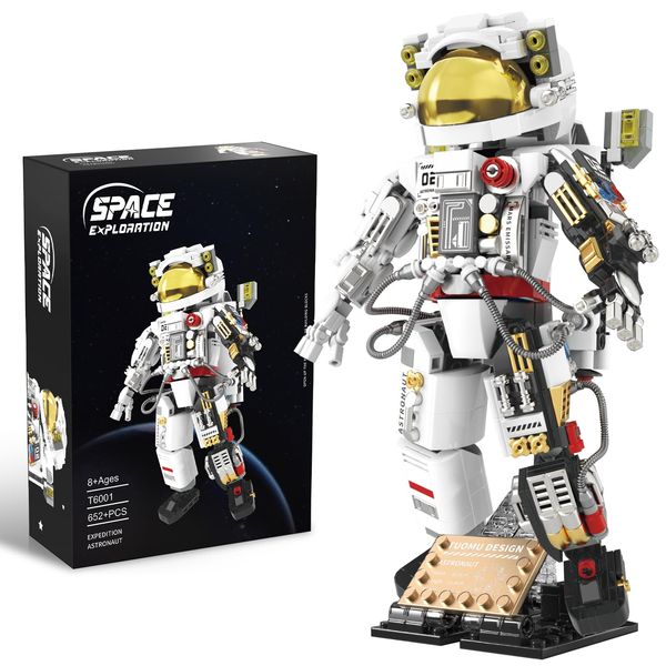 Space Astronaut Building Blocks Set for Adults and Kids, STEM Space Exploration Toy, Astronaut Model, Creative Spaceman Construction Kit, Ideal Christmas and Birthday Gift for Boys and Girls-652pcs