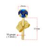AZARIO LONDON 9K Solid Yellow Gold with 3MM Red Crystal Stone Stud Earring