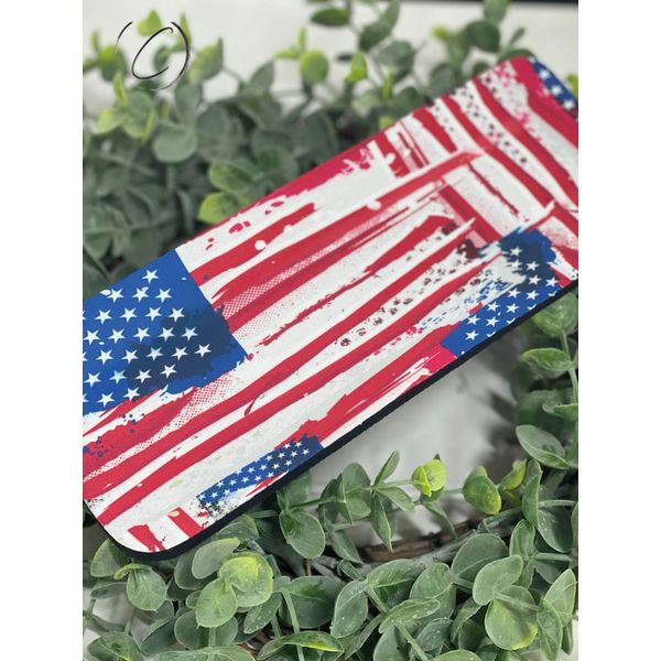 Painted American Flag Slap Wrap Can Cooler