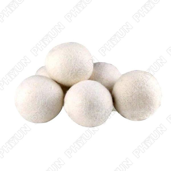 6 x White Wool Premium Dryer Balls Laundry Cleaning Ball Natural Fabric Softener