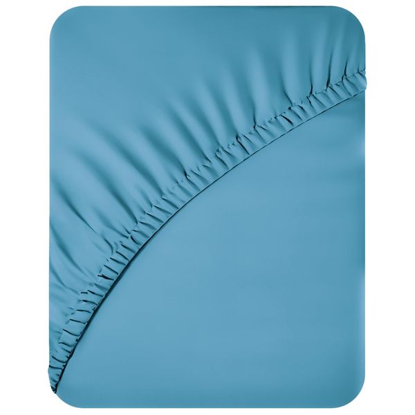 Acrali Home Premium Microfiber fitted sheets (SkyBlue, Microfiber | Super King (200x180+40cm))