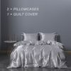 Luxury Satin Silky Super Soft Bed Set (Queen, 3 Piece, Pillowcases + Flat Sheet)
