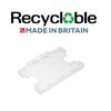 Identity-Plus: Clear/Opaque Open Faced Dual Double Sided Landscape ID Card Holder (100)