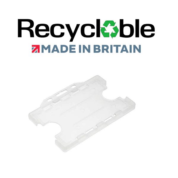 Identity-Plus: Clear/Opaque Open Faced Dual Double Sided Landscape ID Card Holder (100)