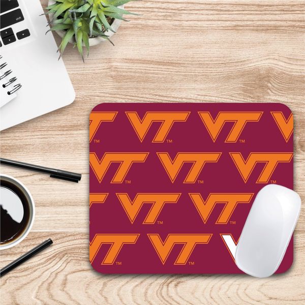 Mouse Pad, Fabric, Virginia Tech University Standard/Floral White