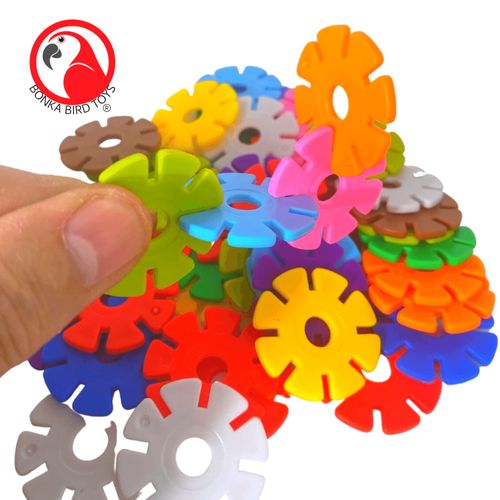 Bonka Bird Toys 3839 Round Snowflakes Bird Toys, Pack 50, 1" Diameter