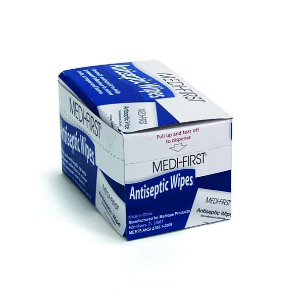 Medique Medi-First Antiseptic Wipes, Benzalkonium Chloride Cleansing Towelettes, 20 Pack - 21471