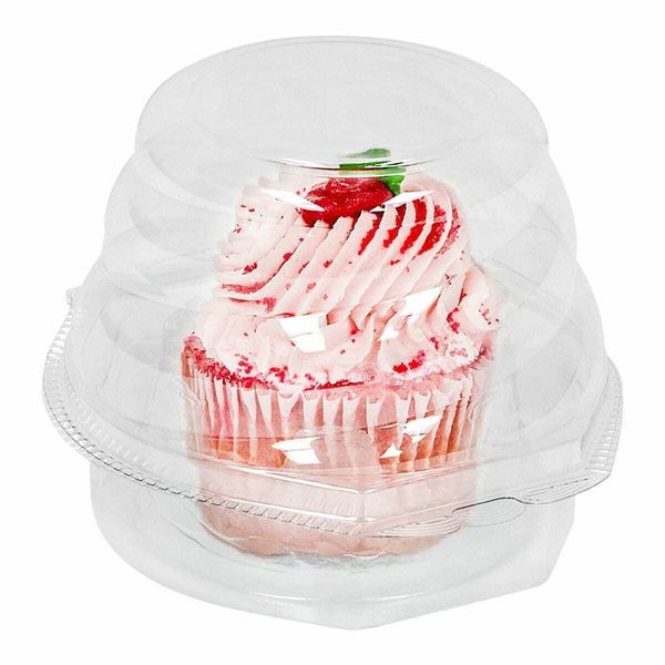 12 pack of Jumbo Clear Plastic Single Individual Swirl Gourmet Cupcake Container