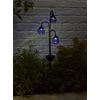 Smart Solar Trio Globe Stake Solar Light -Blue Glass