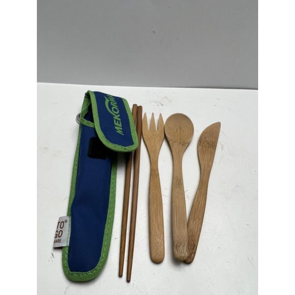 Wooden Cutlery Set Portable Eco-Friendly Reusable Spoon Fork Chopsticks Knife.