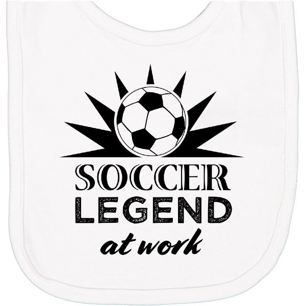 inktastic Soccer Legend At Work Newborn Bib White 311c3