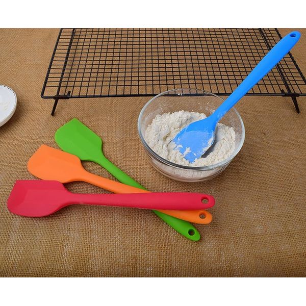 DAZISEN Multicolour Silicone Spatula - Heat Resistant Seamless Rubber Spatulas Non-Stick Spatula Silicone Kitchen Utensils Tools for Cooking Baking Mixing