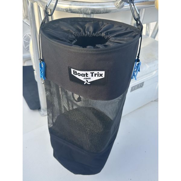 Boat Trash Bag - Large Versatile Hoop Mesh Garbage Bag designed for Use with/or without a bag liner