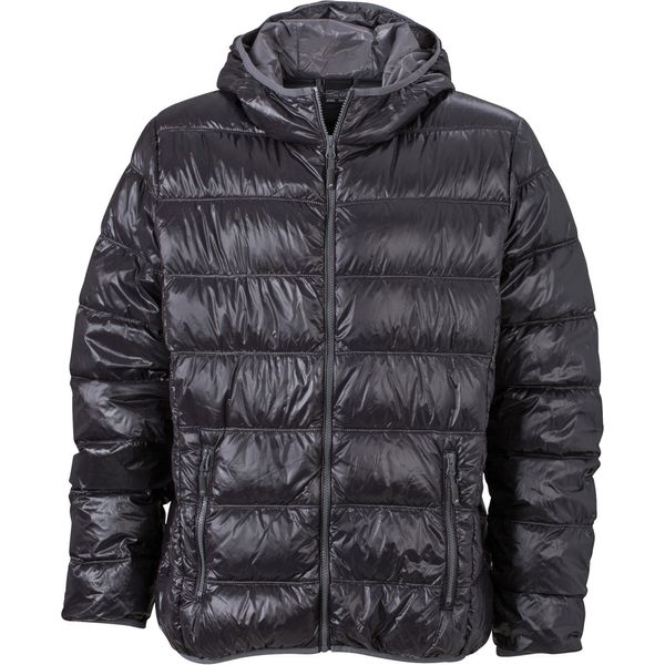 James & Nicholson Herren Daunenjacke Men's Down Jacket M,Schwarz/Grau