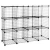 Wire Cube Storage 12-Cube Storage Organizer Metal DIY Modular Cabinet Bookshelf 