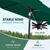 Tempera 9ft Patio Market Outdoor Table Umbrella with Auto Tilt and Crank,Large Sun Umbrella with Sturdy Pole&Fade resistant canopy,Easy to set, Forest Green
