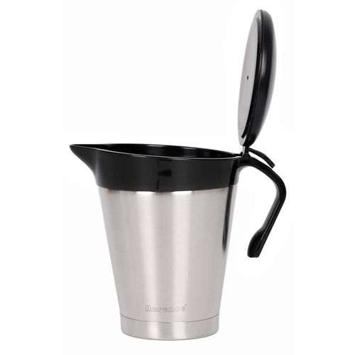 Rorence Stainless Steel Double Insulated Gravy Boat Sauce Jug with Hinged Lid for Thanksgiving Dinner - 32 Oz