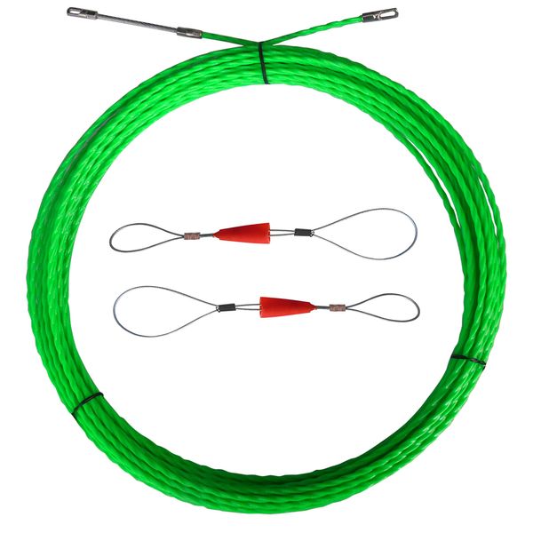 Aewio Rod Diameter 0.18 inch (4.5 mm) 66.6 ft (20 m) Passing Wire, Steel Wire, Wiring, Passing Tool, Dedicated Wire for Entry Wire (20 m Green)