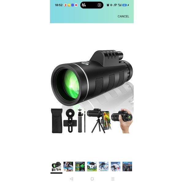 40x60 Monocular Telescope for Adults High Powered, Monocular for Adults, Compact