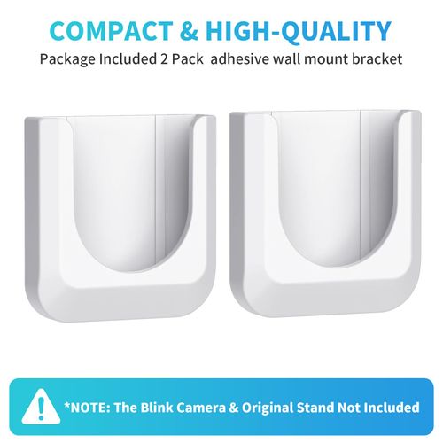 Blink Mini 2 Camera Adhesive Wall Mount Bracket, Strong Adhesive Durable Camera Mount Stand for Blink Mini Indoor Camera, No Drill, No Screws, Decorate Damage-Free, Easy to Install (2 Pack)