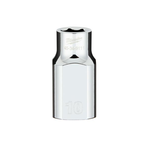 Milwaukee Electric - 1/2 DR 10MM Metric 6-PT Socket Four Flat Sides