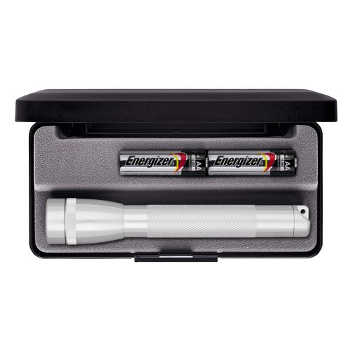 Maglite Mini Incandescent 2-Cell AA Flashlight in Presentation Box, Silver
