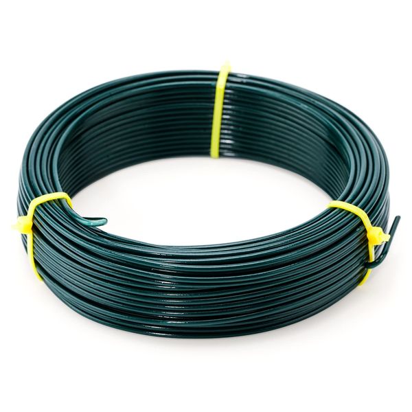 KINGLAKE 30.5m Green Garden Wire 2mm Plastic Coated Twist Wire Plant Training Wire for Climbing Plants Support Fence Trellis